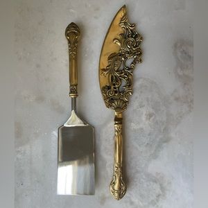 ✨ SOLD ✨ Golden Brass Cutlery Serving Set Brand New